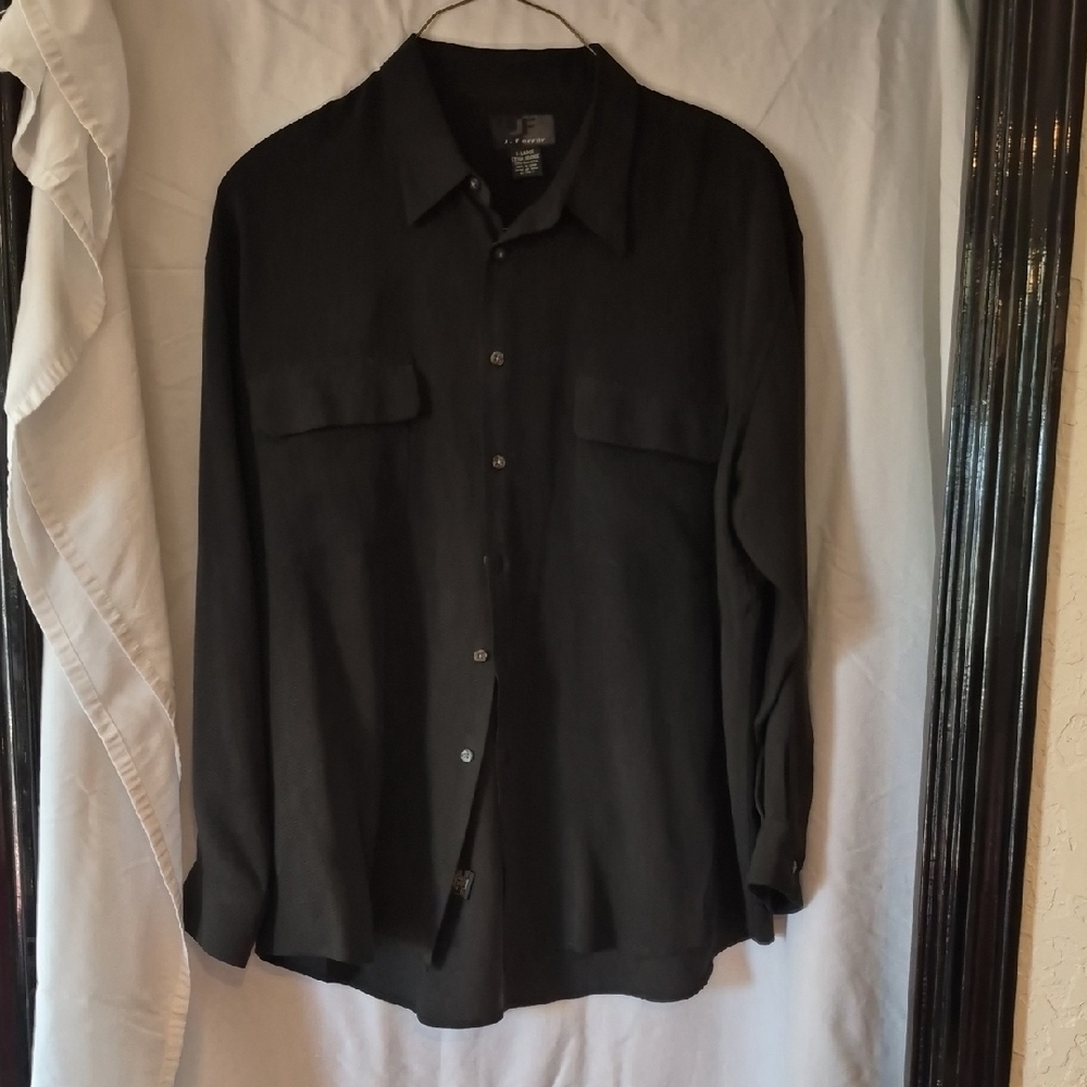 JF J.Ferrar Charcoal Textured Shirt